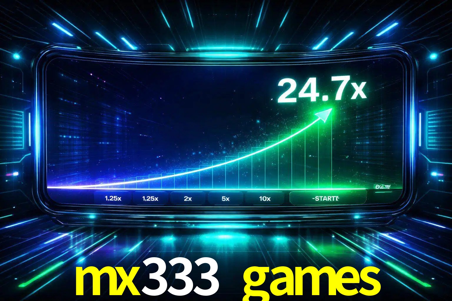 Una pantalla moderna de juego estilo crash con multiplicadores ascendentes, visuales de neón y una interfaz intensa enfocada en la acción.
